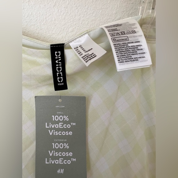 Divided H&M mini skirt 90s Y2K like green buffalo check NWTS size 10 - Picture 12 of 12